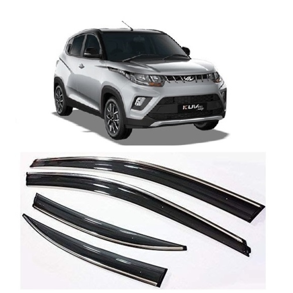 rain window door visor wind deflectors and sunshield protectors  For KUV100 - black